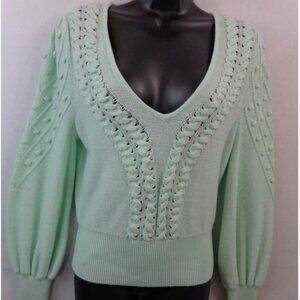 BCBG Seafoam Green Silk Sweater